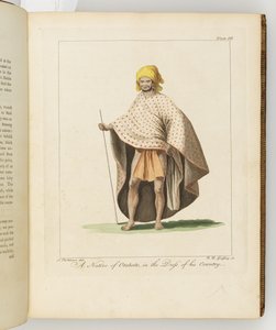 A Native of Otaheite, illustration från A journal of a voyage to the South Seas: in His Majestys ship, the Endeavour, 1794 (handkolorerad gravyr)